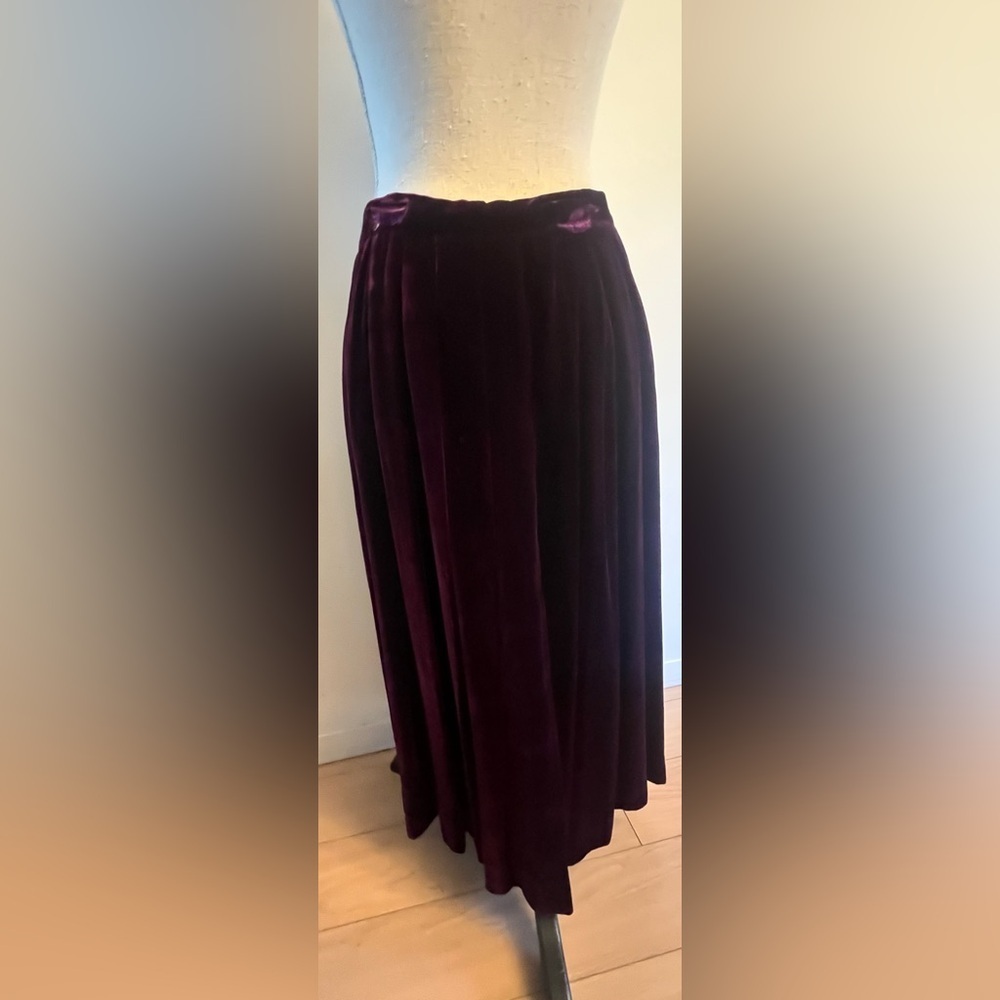 Vintage Gothic Velvet Jacket & Skirt Sz 10 Eggplant Purple Silk Goth - Picture 12 of 16